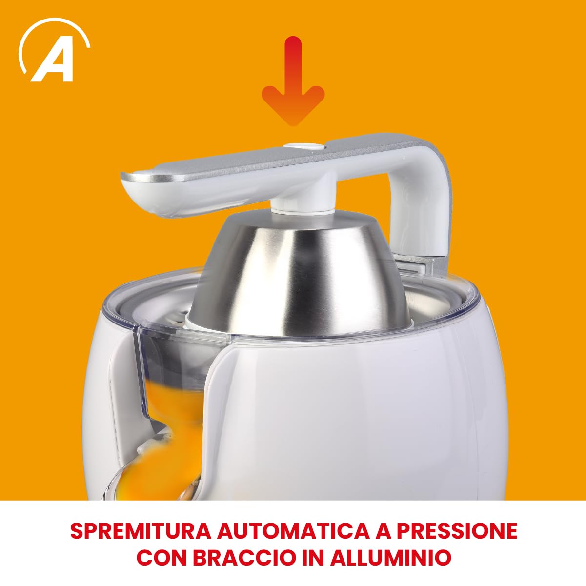 ARDES - Arspre03 Juice Art Electric Citrus Juicer, Small, Pressed Design – Citrus Juicer 0.5 L with Stainless Steel Filter, 2 Cones Citrus Juicer – Ideal for Pomegranate Oranges