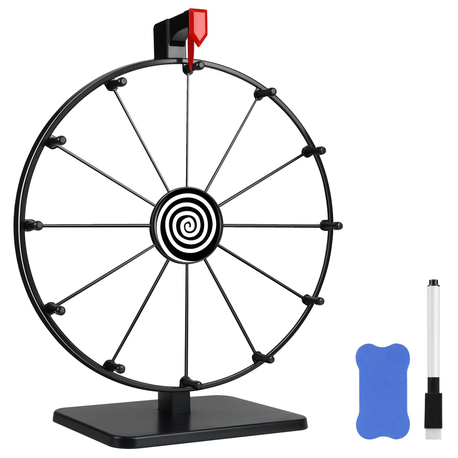 Photo 1 of Pionites 12 Inch 12 Slots Prize Wheel Tabletop Fortune Spin with Dry Erase Marker and Eraser for Engaging Home Parties, Trade Show, Carnival Events (12''12Slots White)