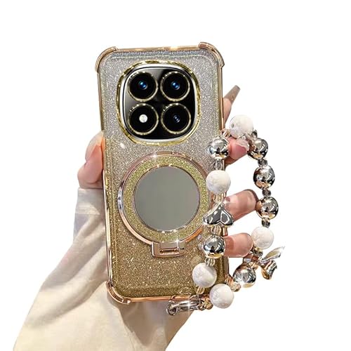 CYBERGARAGE�EFor Redmi Note 15Pro+ / �P�[�X/�J�o�[ �����Y�J�o�[�t�� �N���A ���� �X�g���b�v�t�� �O���b�^�[ �X�g���b�v�� For ���b�h�~�[ �m�[�g15 �v�� (�S�[���h)