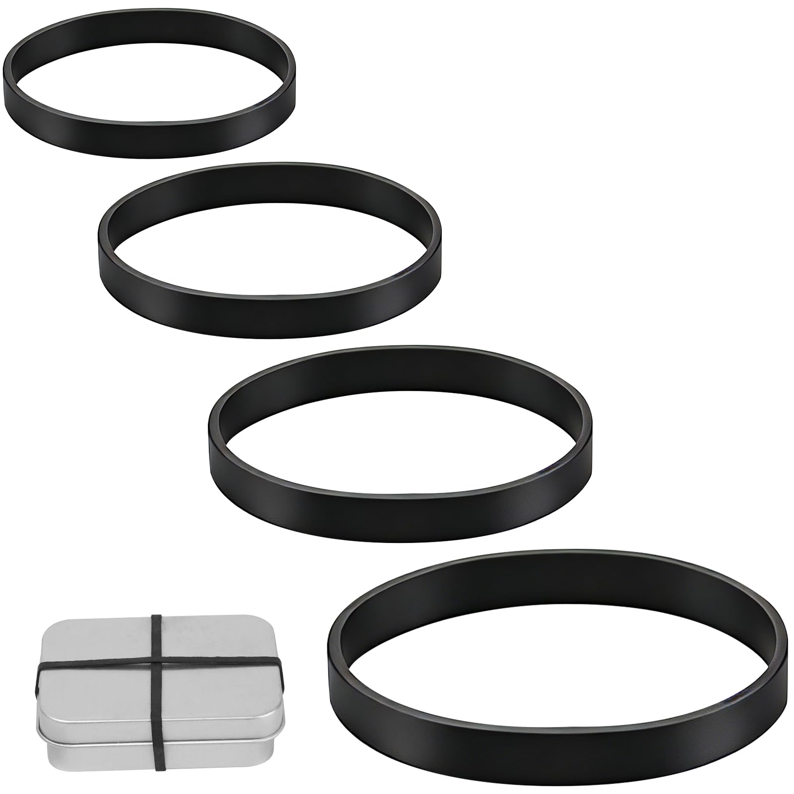 GOTFUN Black Elastic Bands Heavy Duty 100 Pcs Wide and Thick Rubber Bands Natural Strong in Assorted Sizes for Home, School, Office, Workshop Accessories and Camping