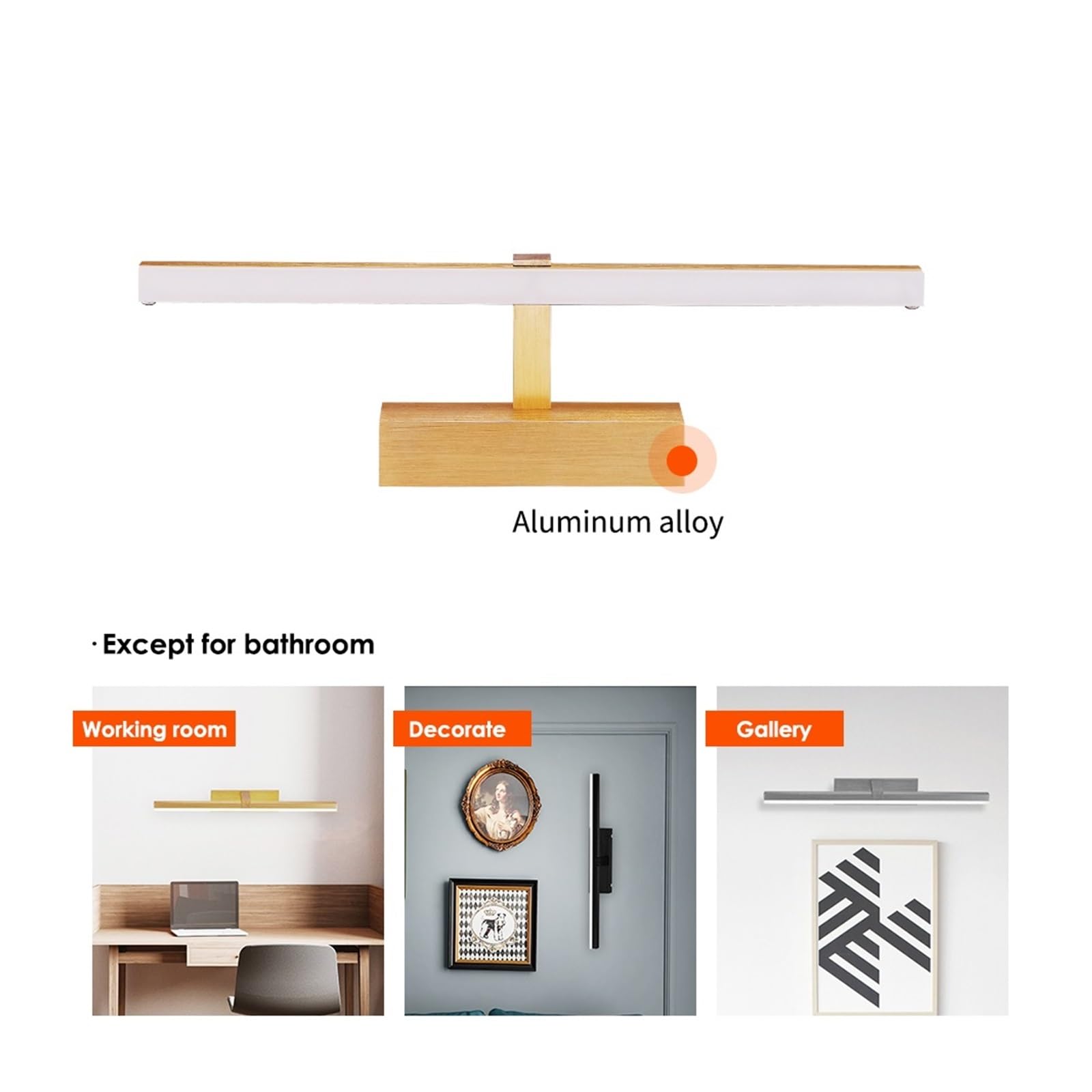 Luz LED para cuadros Espejo de pared Led en el baño 8W 41W, lámpara Led de pared, accesorios de iluminación de pared modernos, lámpara interior for el baño Luz de pintura para exhibir obras de arte(55