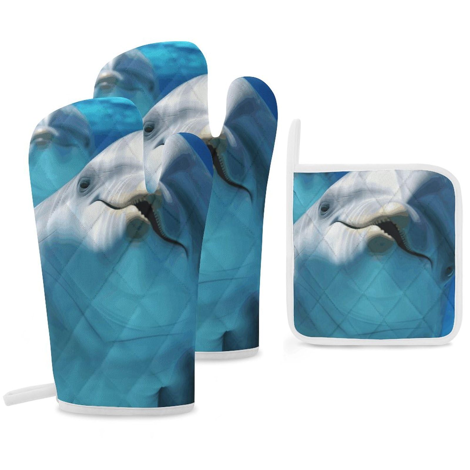 Rideaux occultants bleu marine isolants phoniques motif dauphin