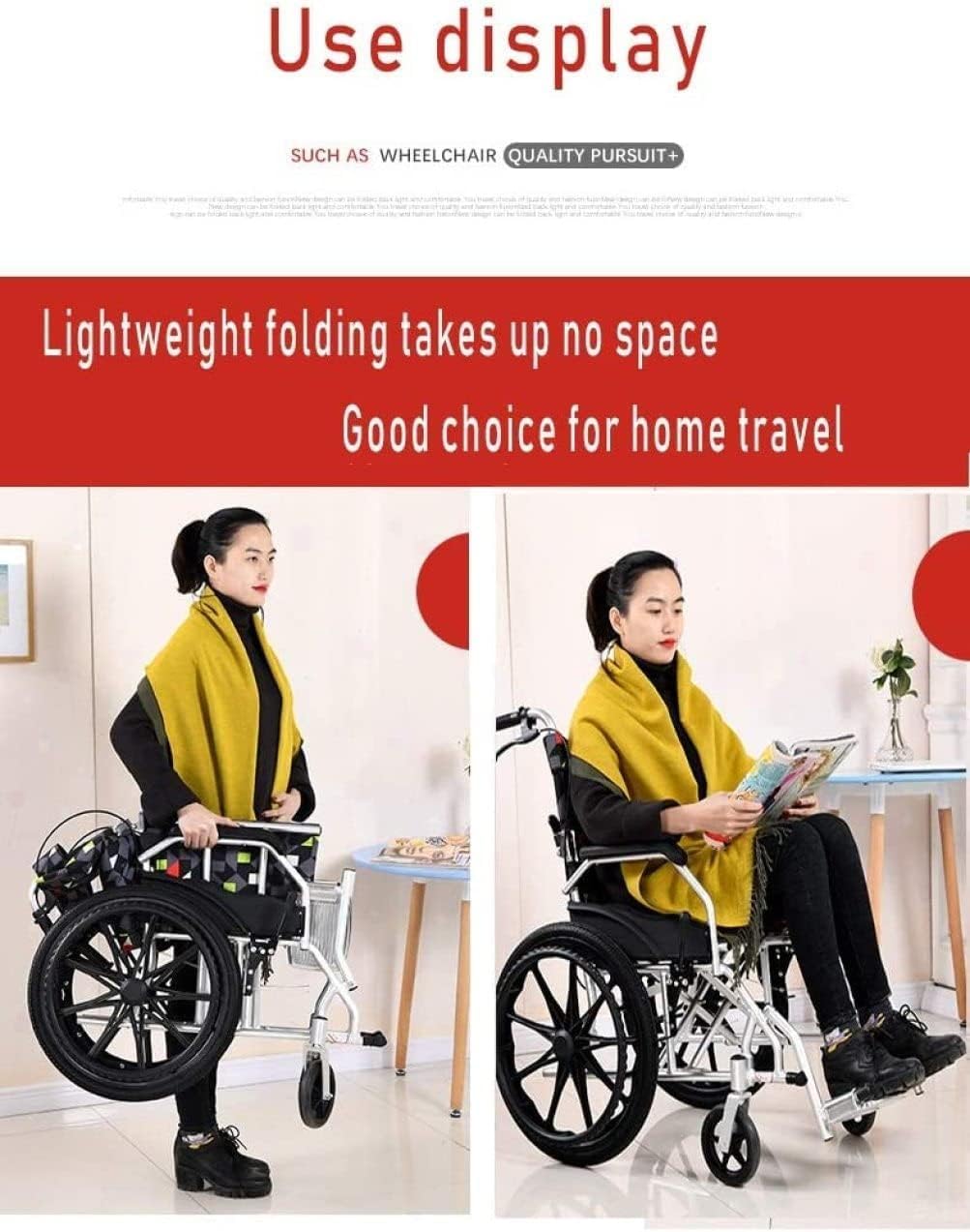 Wózek inwalidzki Transportrolstoelen van aluminiumlegering Comfortabele rolstoelen Verdikte zachte zitting Transportstoel Opvouwbare rolstoelen wygodne