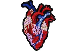 Cardiology Anatomy Heart Embroidered Iron On Patch: Ideal for Medical Professionals and Heart Enthusiasts