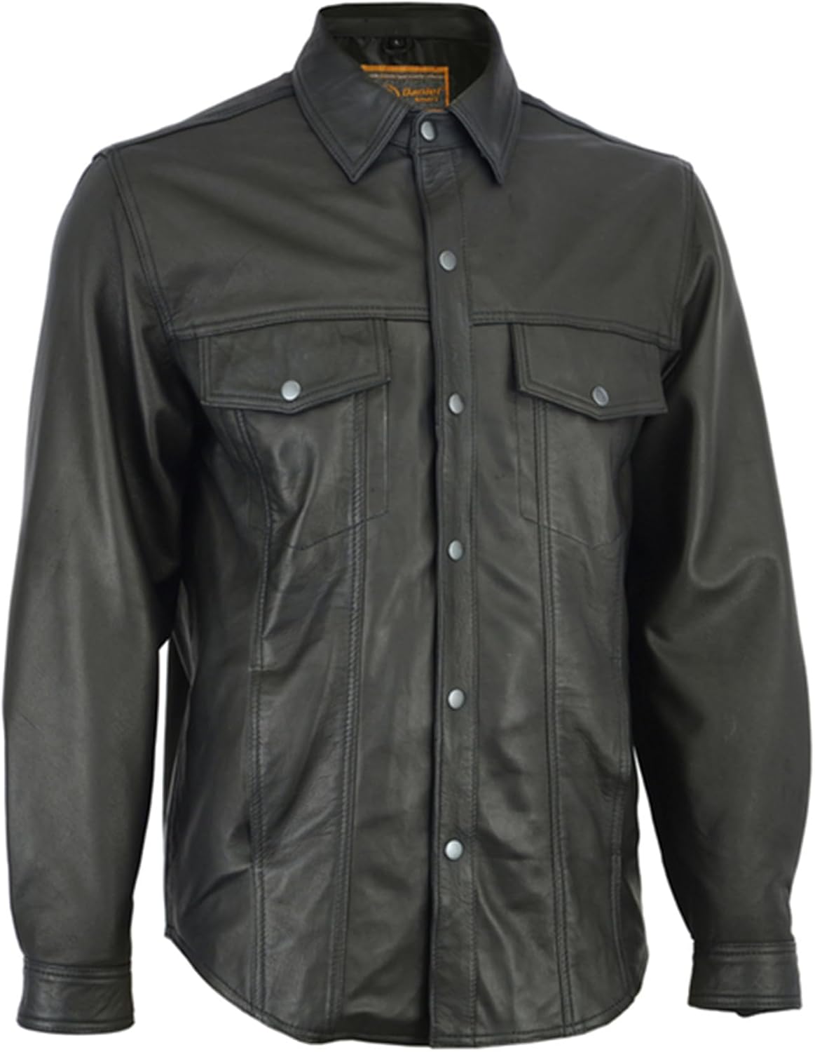 Daniel Smart Men’s Leather Shirt – Black Premium Casual Lightweight Shirt with Concealed Armory Pocket Daniel Smart Men’s Leather Shirt – Black Premium Casual Lightweight Shirt with Concealed Armory Pocket