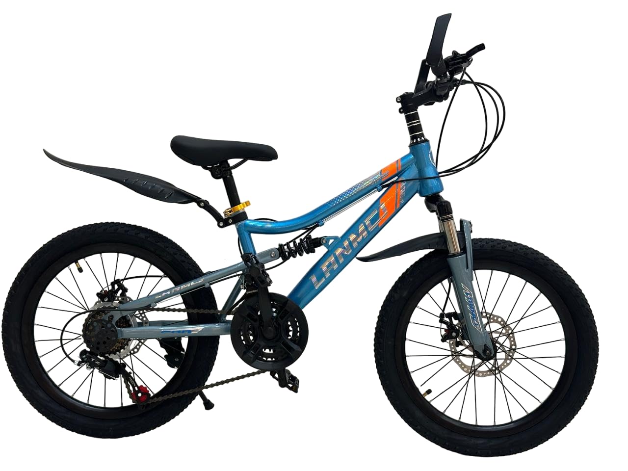 Shard 20-Inch Kids Mountain Bike β 21-Speed, Carbon Steel Frame, Dual Suspension, Front & Rear Disc Brakes, Adjustable Seat