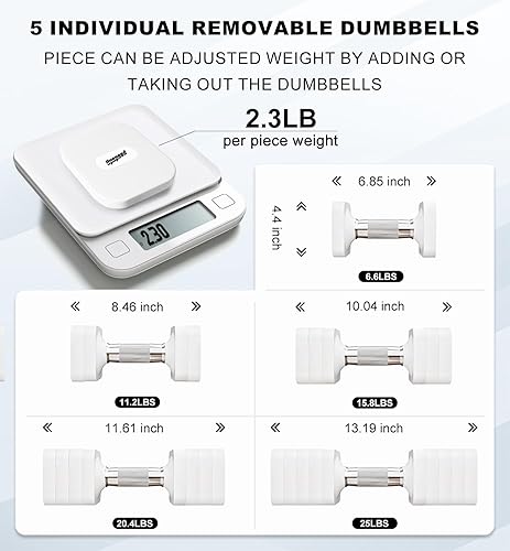 Miniatura 3 de Juego de mancuernas ajustables de 15 libras, 20 libras, 40 libras, 50 libras, juego de mancuernas de peso libre para mujeres y hombres, juegos de