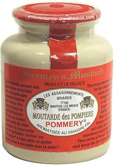 Moutarde de Meaux - Fireman's Mustard - Moutarde des Pompiers Pommery - 250g, 8.45 fl oz (pack of 1)
