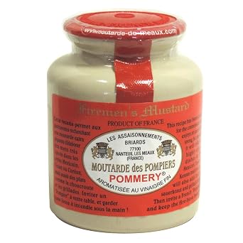 Moutarde de Meaux - Firemans Mustard - Moutarde des Pompiers Pommery - 250g, 8.45 fl oz pack of 1