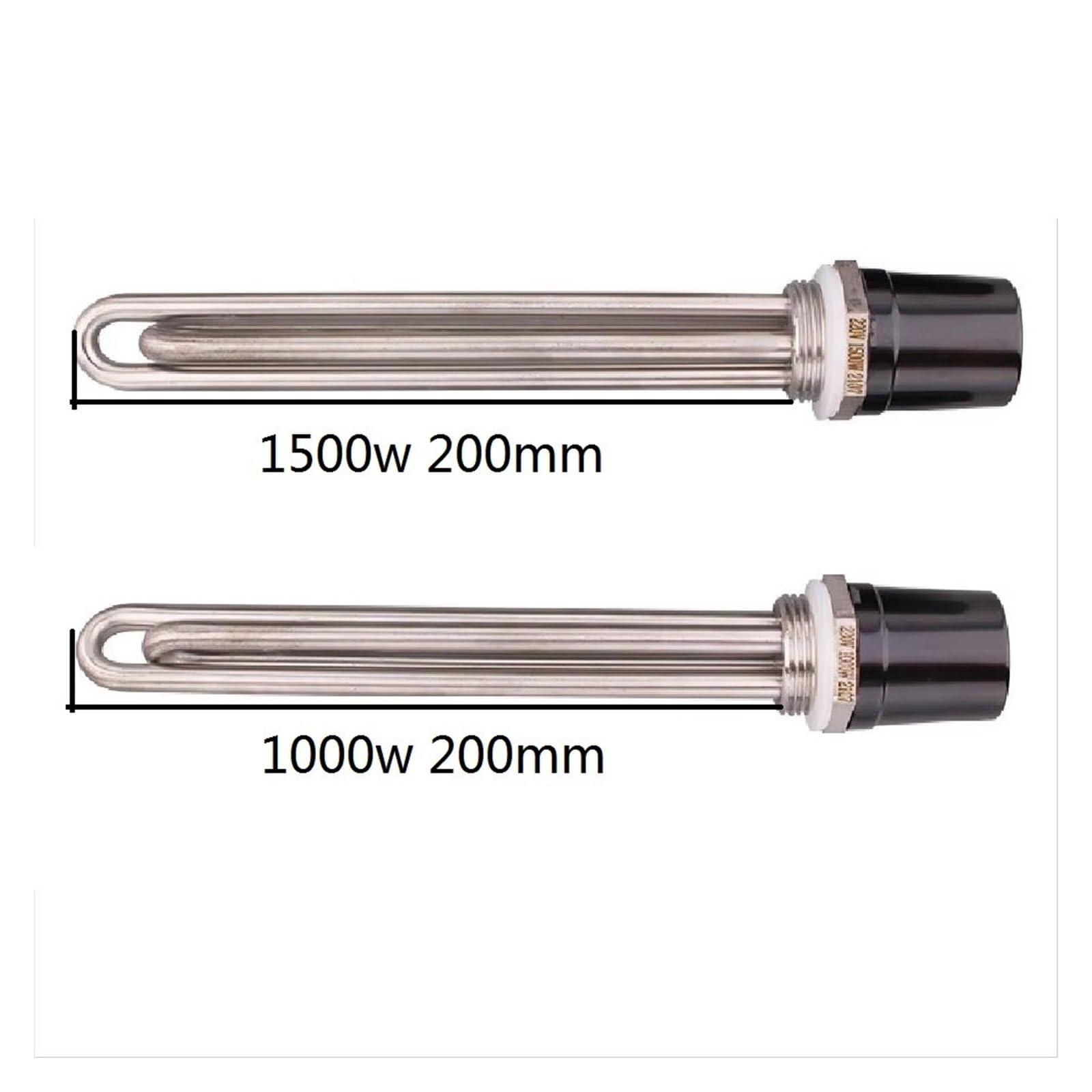 Rezystor do podgrzewacza wody, DN25 1-calowy element podgrzewacza wody BSP 220 V 1000 W / 1500 SUS304 Wielokolorowy(Silver,1000w)