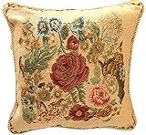 Set of 2 Piece 18 x 18 inch Colorful Floral Country Rustic Morning Meadow Decorative Cushion Throw Accent Pillow Cover