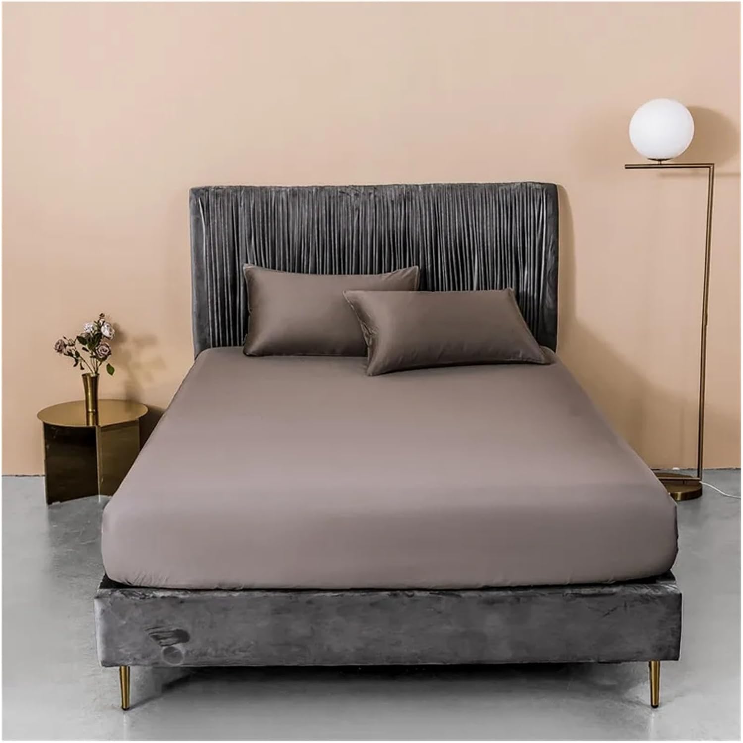 Bed, Luxury Bedding Sheet Set Egyptian Cotton Home Textile Double Queen King Size Bed Cover Soft Silky Fitted Flat Sheets Pillowcase, MM-102