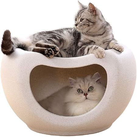 Amazon Laviefacile 猫のベッド 猫の家 猫 ベッド 猫用ベッド テーブル猫の巣の犬小屋 包まれた猫の巣大きな猫のベッド四季閉まっている強力な耐荷重 グレー Nobranded キャットタワー ベッド マット 通販