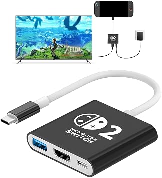 Portable Docking Station Compatible with Nintendo Switch 2 Console, Charging Stand with 4K@60Hz/PD100W/USB 3.0 Port,Compatible with Switc h 2/Switc h/OLED