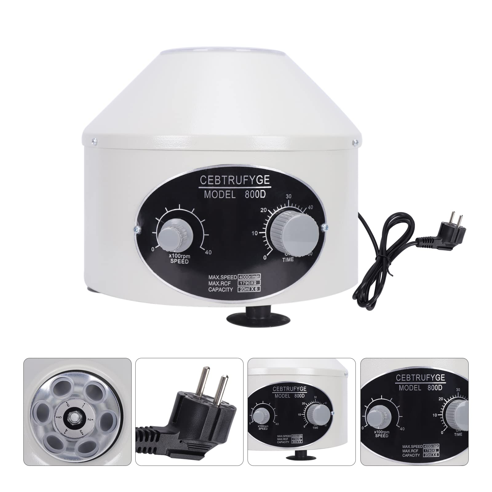 Centrífuga eléctrica de laboratorio PRP, 6 x 20 ml, 4000 rpm, pequeña centrífuga médica con velocidades ajustables y temporizador para plasma y suero en hospitales