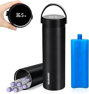 YOUSHARES Insulin Cooler Travel Case - 48H Verified Cooling with Temperature Display, TSA Approved Diabetic Medication Pen Vials Refrigerator with ℃/℉ Digital Temp Display, Portable for 1–7 EpiPens