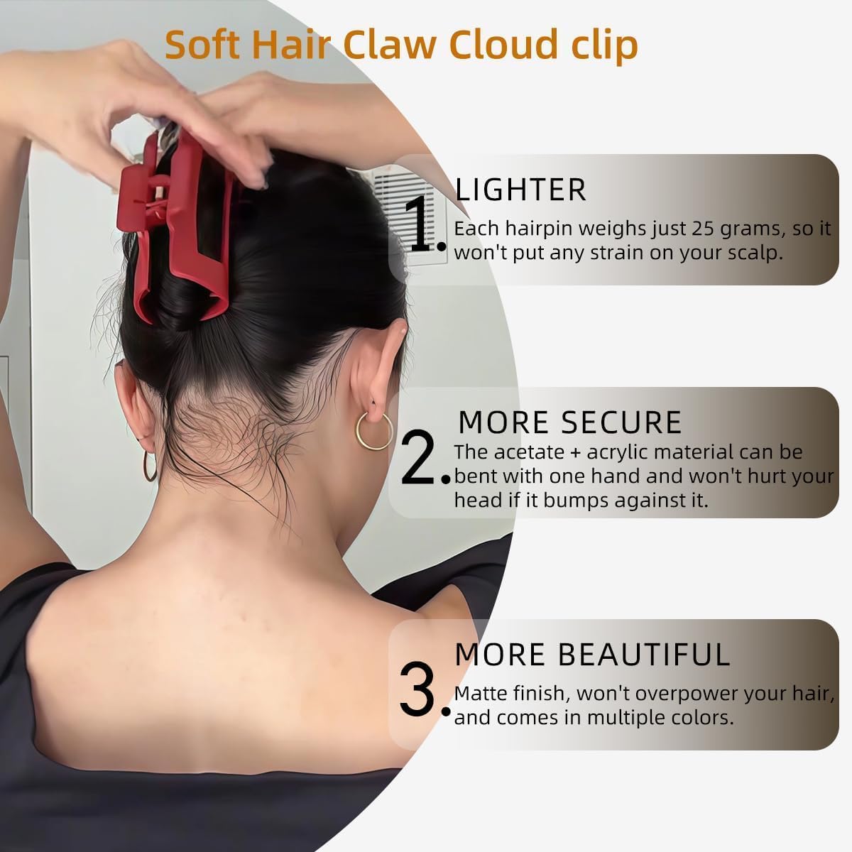 Swarahandier 2026 (pak of 2) Trending Cloud Clips Soft Silicone Non Breakable Hair Claw Clips for Women, Non-Slip Strong Hold Unsnappable Flexible for Thin/Thick/Curly Hair, All-Day Comfort (Multicolor) 1