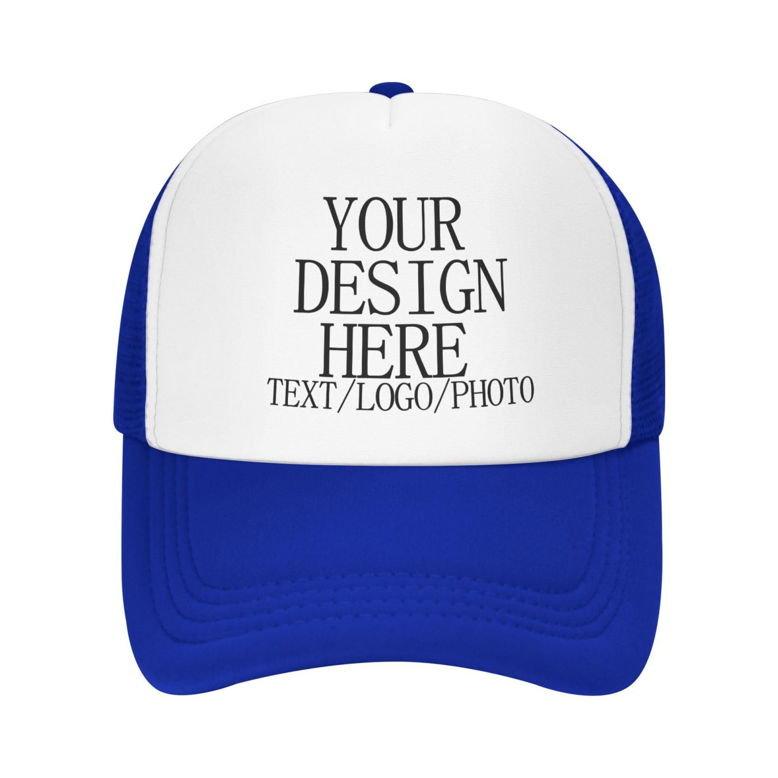 Bulk Custom Baseball Cap with Logo Photo Personalised Hat Mesh Trucker Cap Breathable Sun Protection Customised Gifts for for Men Women Outdoor Sports Funny Fitted Cap Travel-Friendly