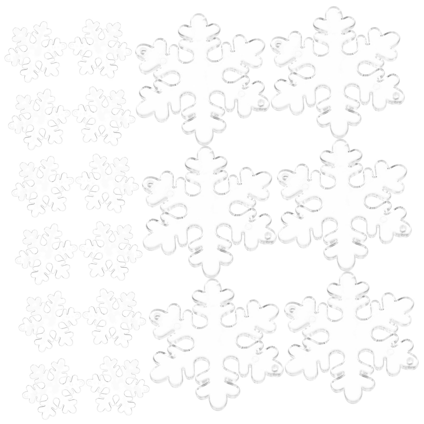 TOPBATHY 400 Pièces Flocon De Neige Transparent Pendentif Sapin De Noel Décor d'arbre De Noël Décoration De Flocon De Neige Suspendue De Noël Pendentif De e De Acrylique