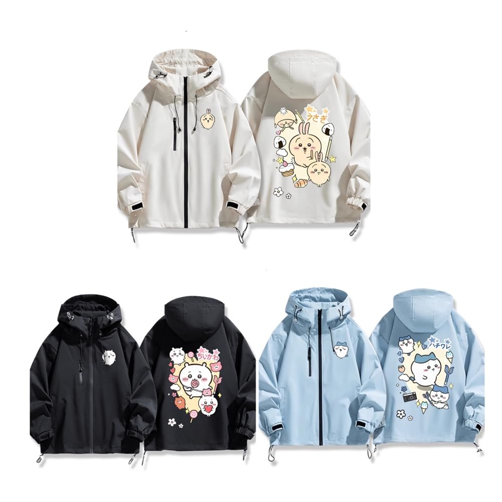 Amazon.co.jp: ちいかわ ジャケットコート着 パーカーハチワレ うさぎ