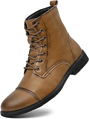 Miniatura 3 de Chukka Botas Casual Moda Oxford Vestido Botas Cuero Cordones Desierto Tobillo Botas Clásico para Hombres Ligero Antideslizante