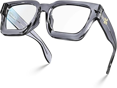 Miniatura 8 de VISOONE - Lentes para bloqueo de luz azul, rectangulares, elegantes, estilo preparatoria, multicolor, marco para mujeres y hombres, diseño River