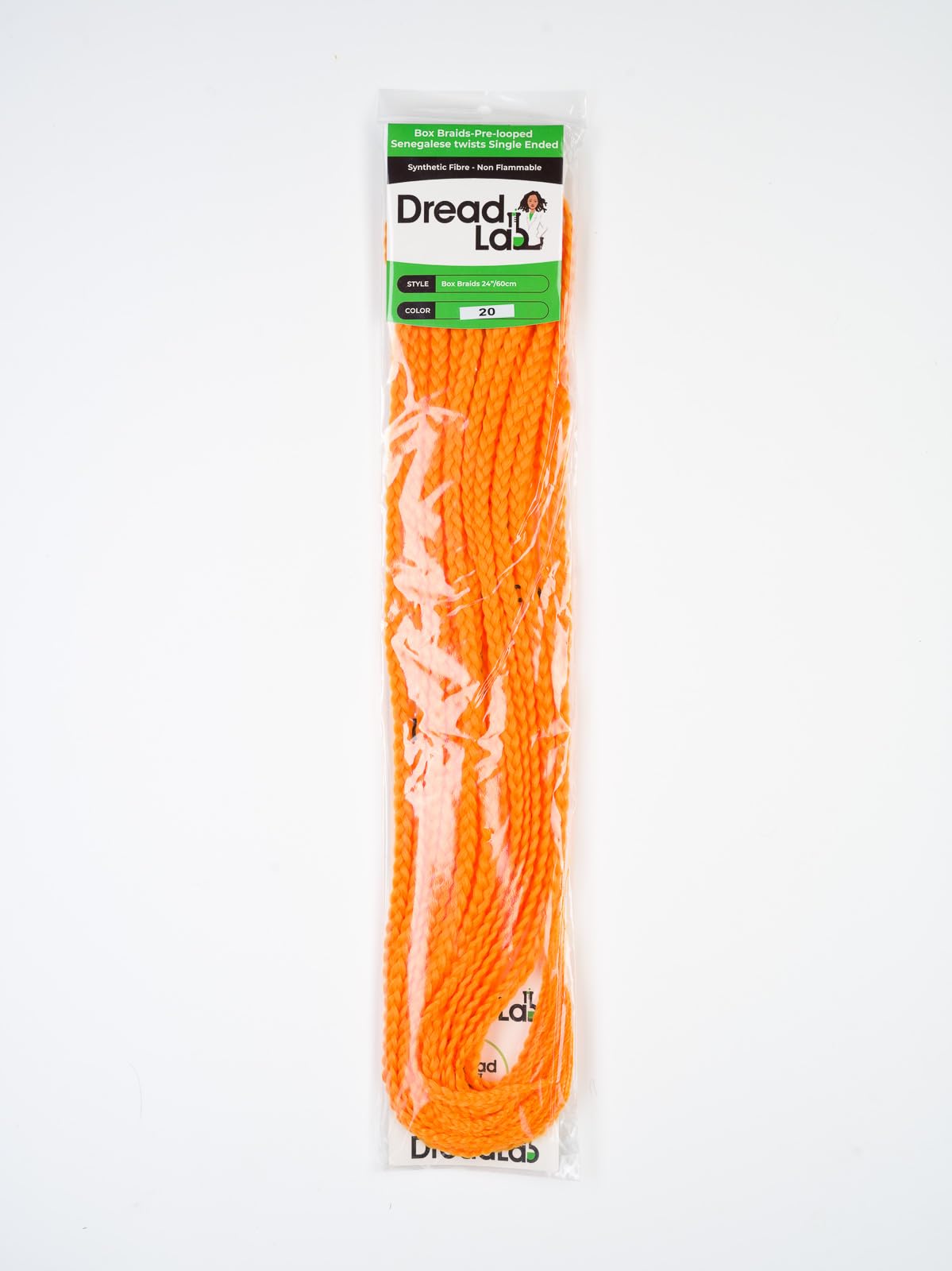 DreadLab - Box Braids Pre-Looped Senegalese Twists Single Ended (24"/ 60cm) (#20 Orange), 24 inches - Image 2