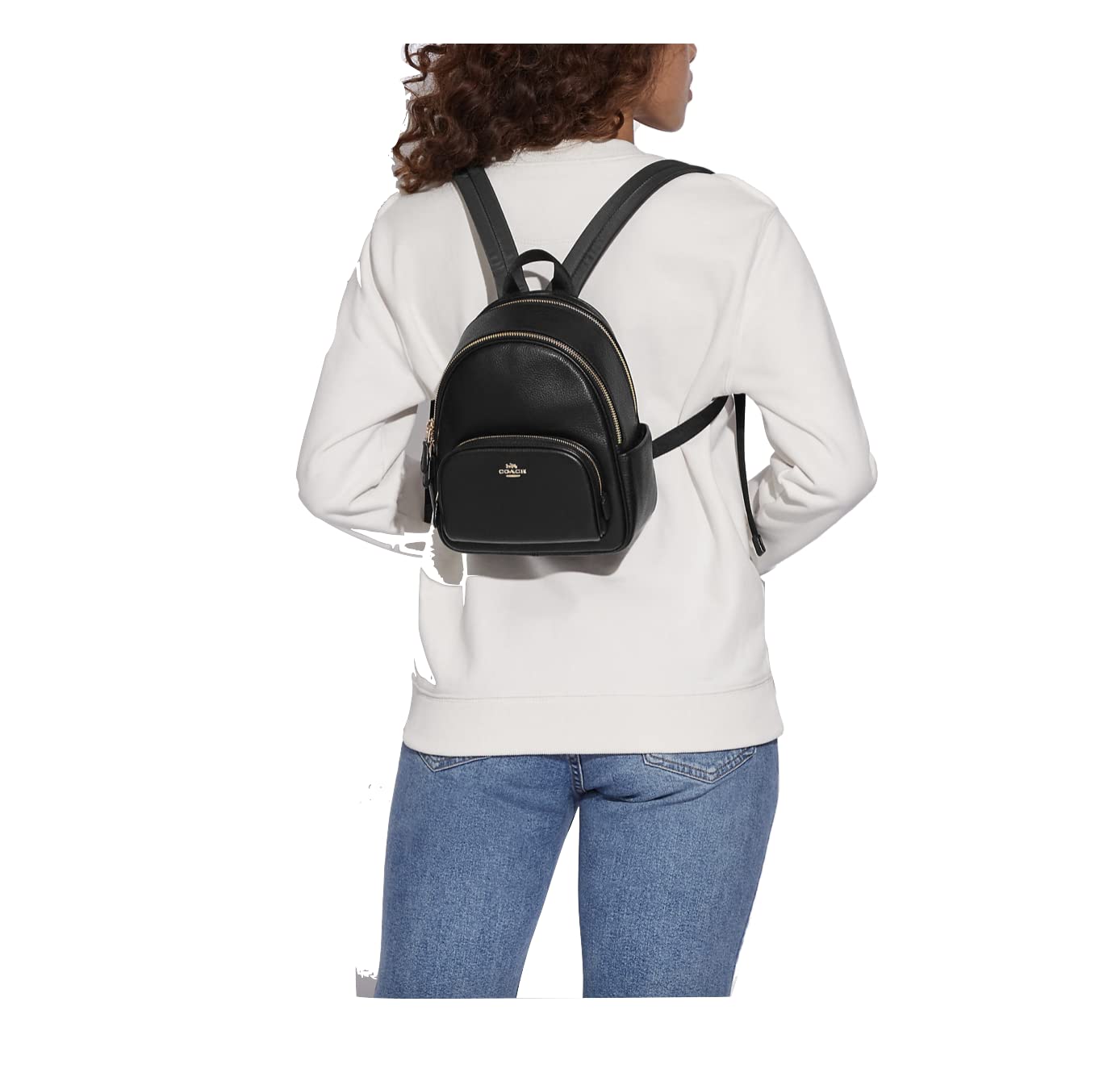 Coach mini Court backpack excellent condition black leather COACH Mini Court Backpack In Signature Canvas Jamaica | Ubuy main image 3