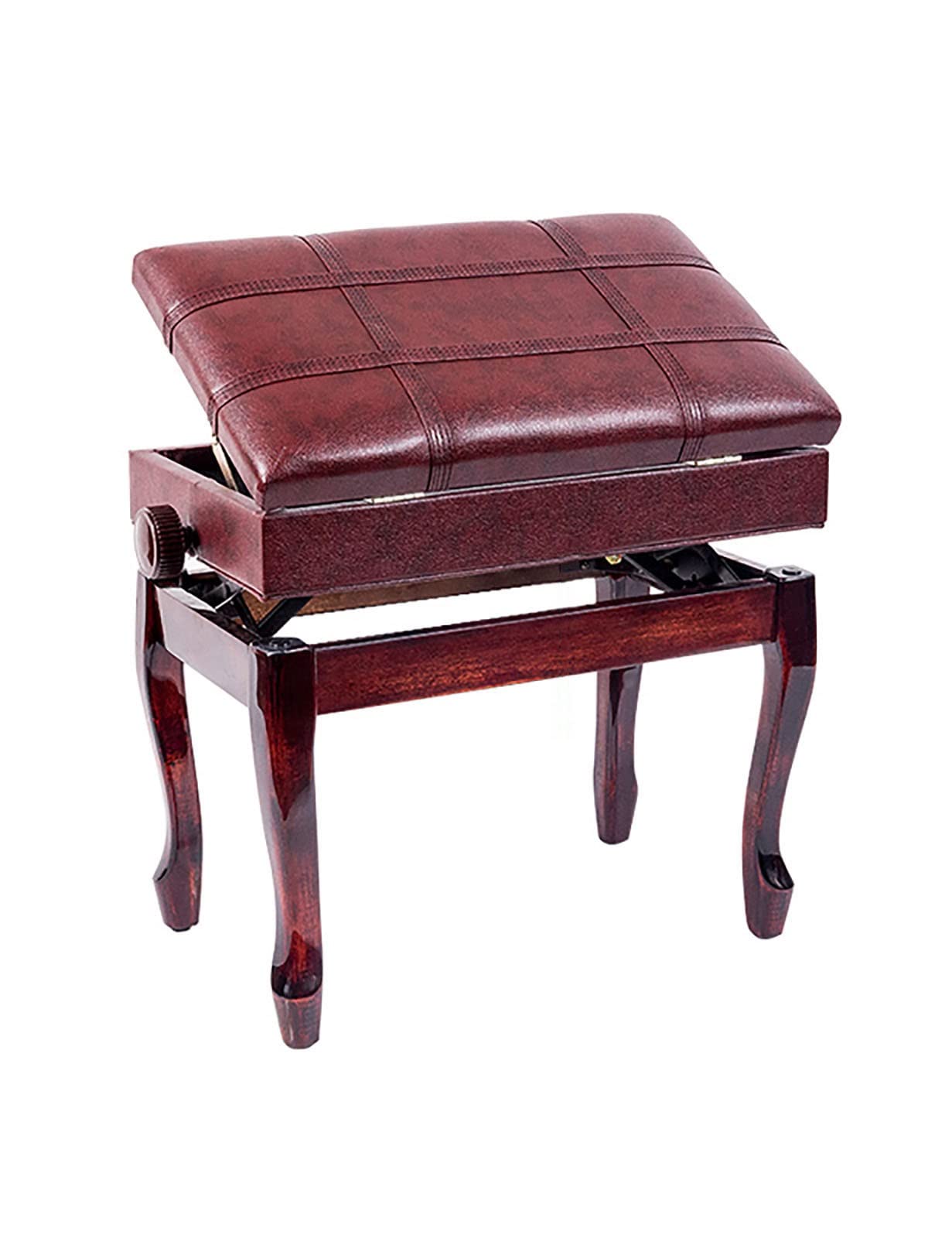 Sgabello regolabile in ecopelle per pianoforte con seduta imbottita, altezza 47-57 cm, ideale per tastieristi domestici e professionisti