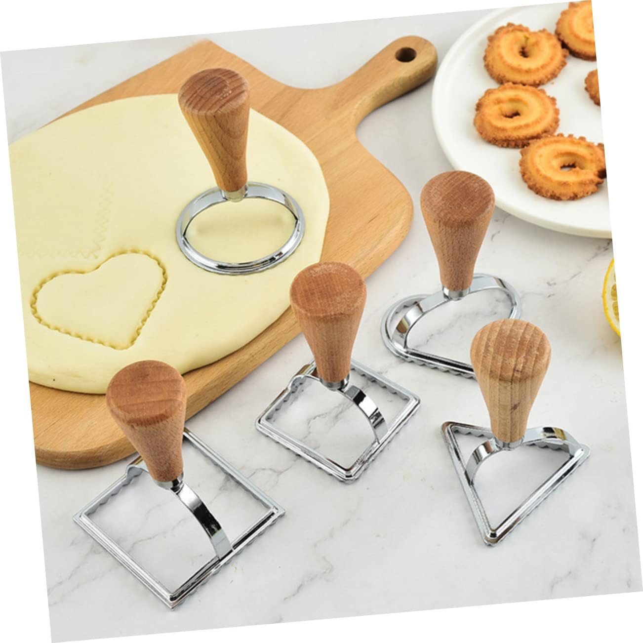 Stainless Steel Cookie Cutters Biscuit Maker for Baking Ravioli Stamp Molds Lattice Cutters for Pastry Tools
