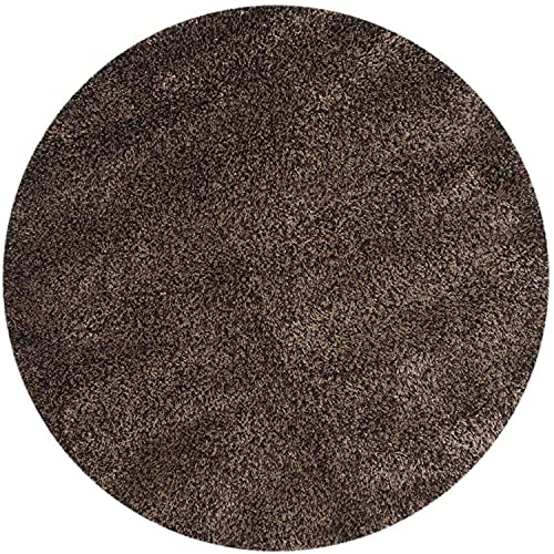 Image of CD Carpet Anti Slip Shaggy Fluffy Fur Rugs and Carpet for Living Room Bedroom Kids Room Plain Circle Carpets for Home with 2 Inch Thickness (Color Royal Brown Size 3x3 Feet Round)