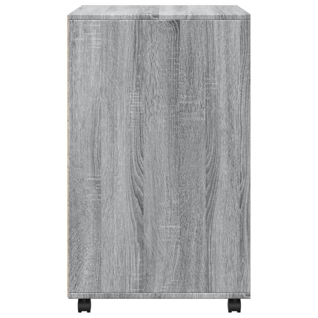 Armadio con ruote, in legno Sonoma, 60 x 48 x 81 cm, con ruote e vano armadio, spazio per ufficio e casa, mobile e versatile