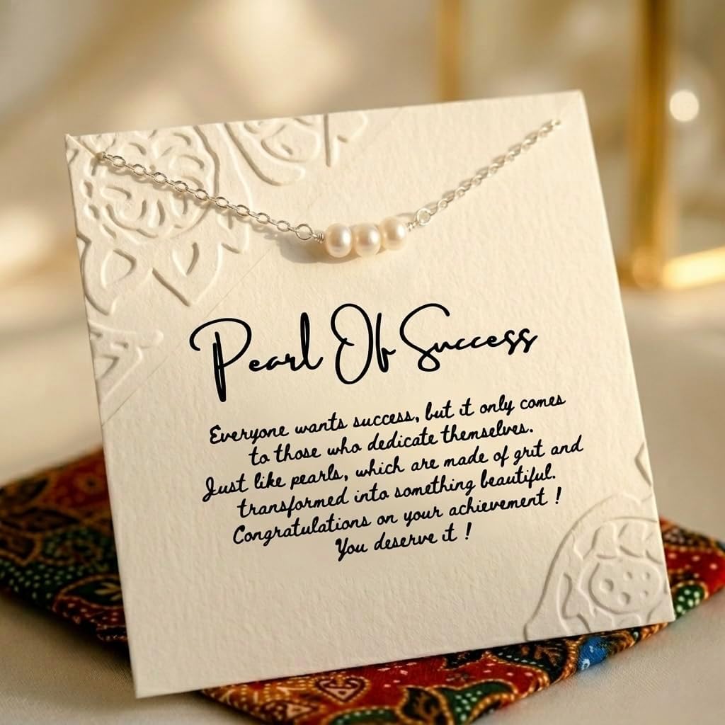 Pearl Of Success Achievement Congratulations Sterling Silver Necklace 17'' - 18'' Length