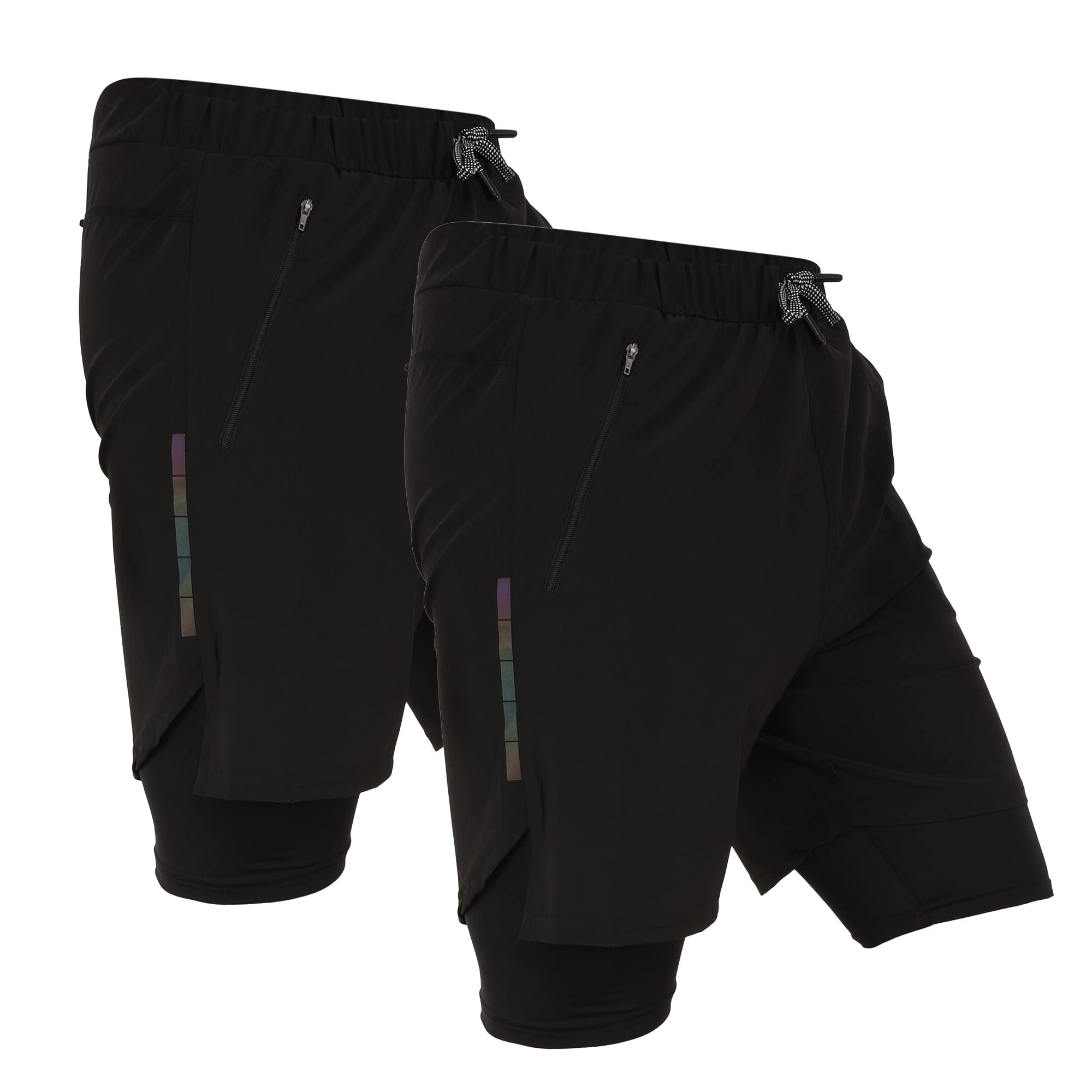 never lose Men's 2 in 1 Workout Running Shorts Lightweight Training Yoga Gym Short with Zipper Pockets-picture-38