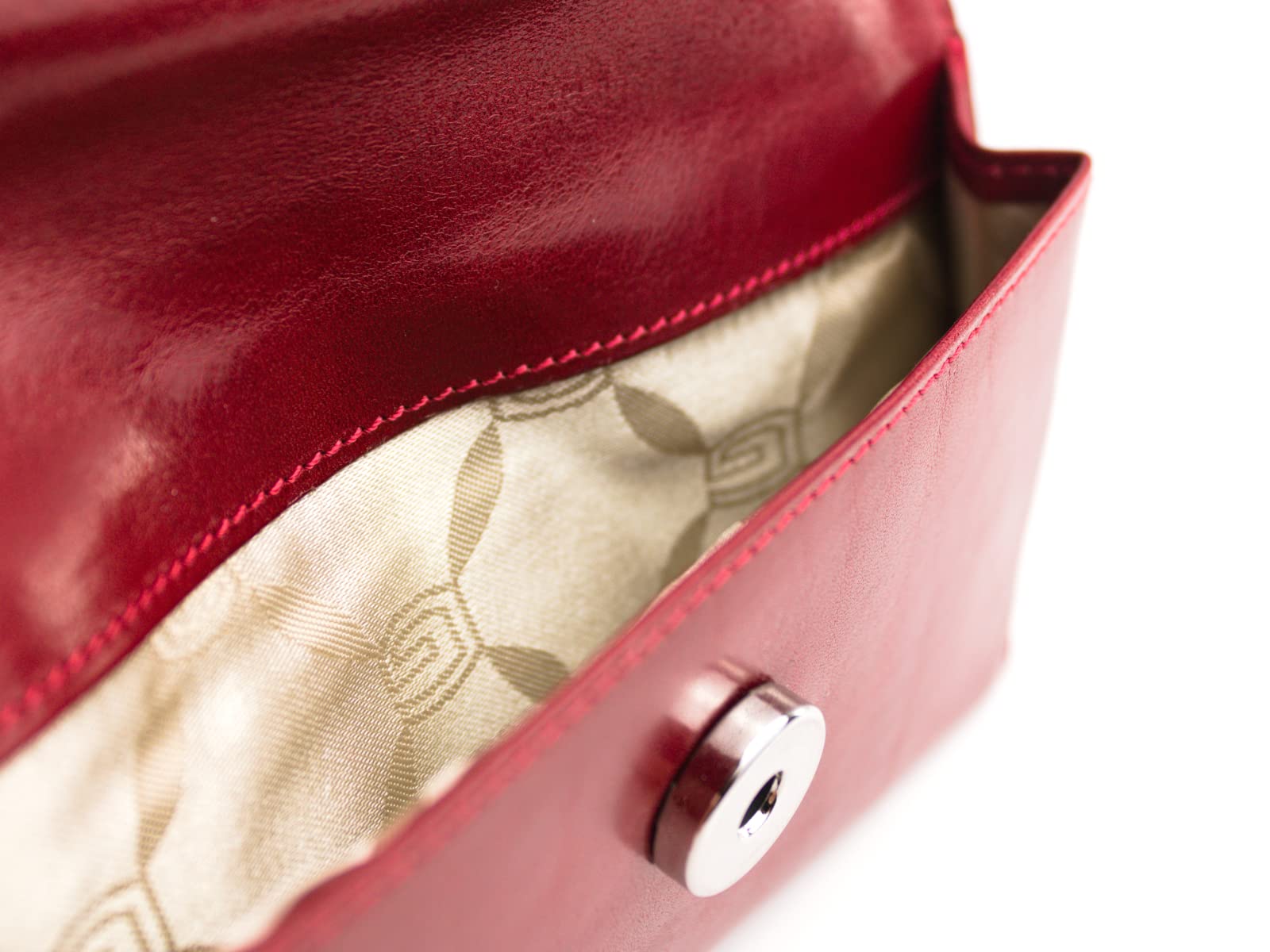 Giudi ® - Etui na okulary ze skóry bydlęcej, zapięcie magnetyczne, czerwony, jeden rozmiar