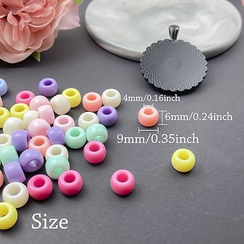 Miniatura 9 de 900 cuentas de poni de color caramelo, mezcla acrílica, cuentas de poni para manualidades, mezcla variada, cuentas de plástico, pastel, cuentas