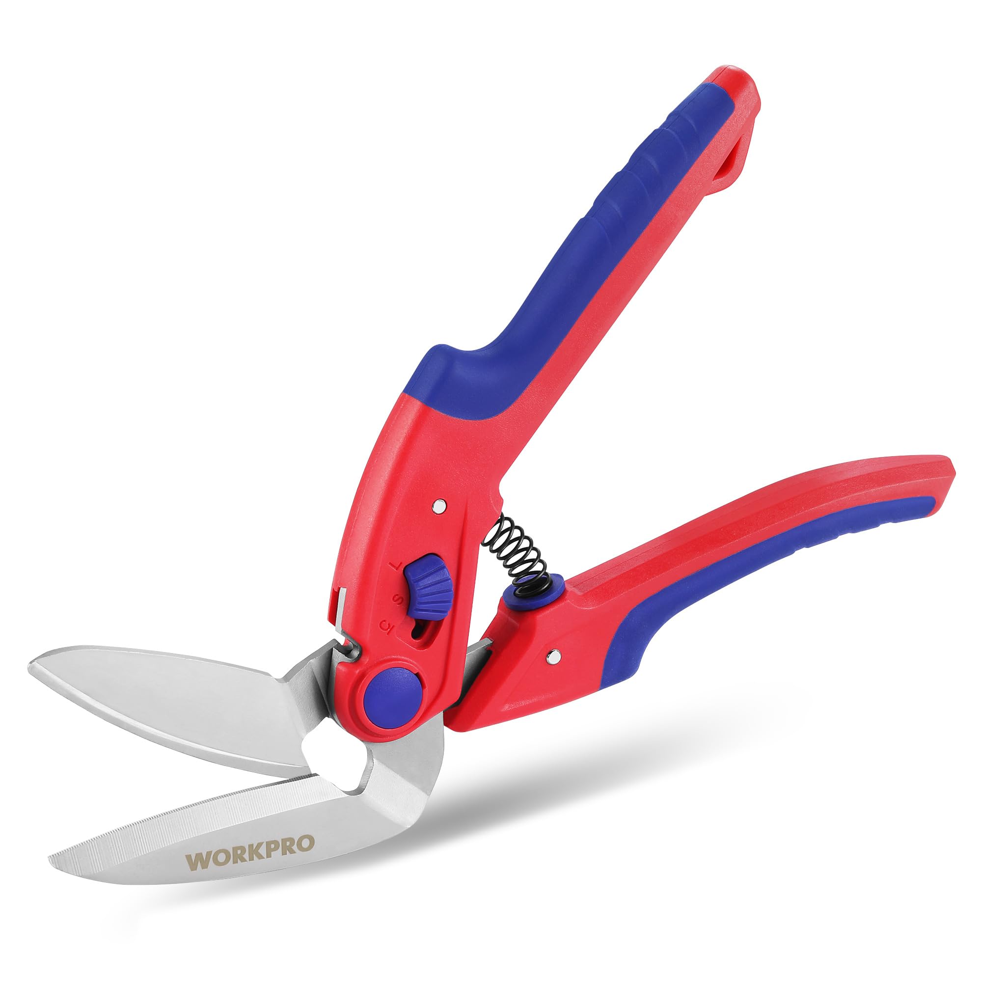 WORKPRO All-Purpose Scissors, Strong Scissors, Multi-Purpose Shears, Stainless Steel Blade, Multi-Purpose Cutting Tool, Adjustable Grip Opening Width, High Hardness, Carpet, Metal, DIY Tools, Thick : 