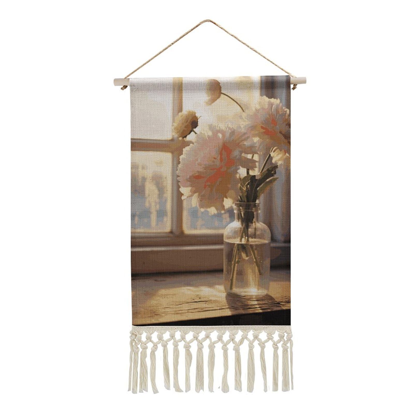 Rideau D'entrée Ou Porte-fenêtre Bohème Vintage, Largeur 3 M, Avec Pompons