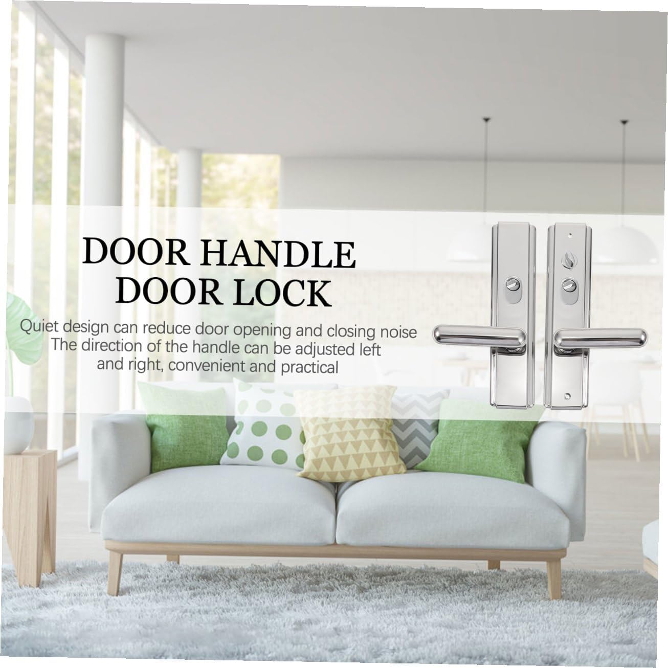 Interior Door Knobs Stainless Steel Handle Pull Knob Easy Install Brushed Finish