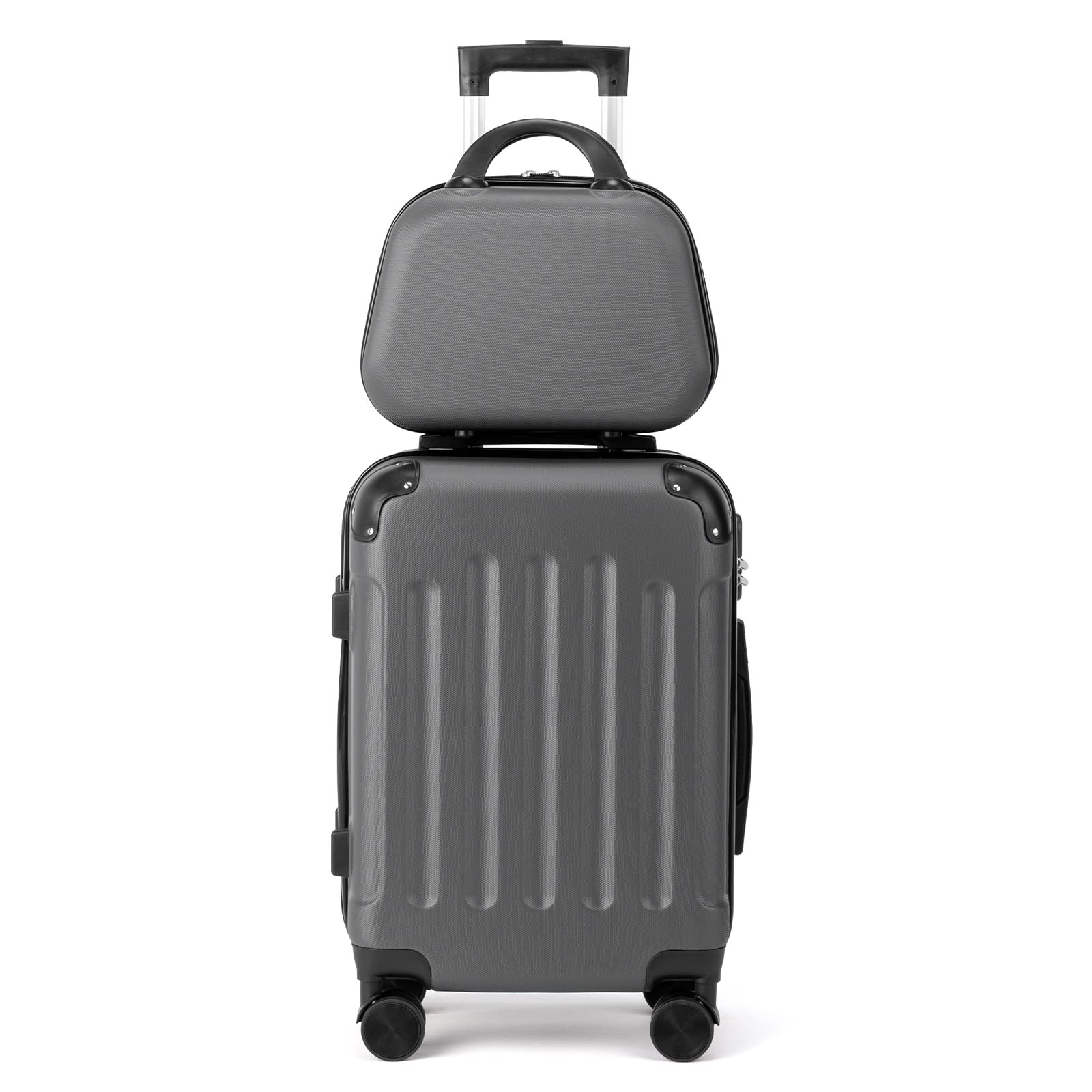 LEADZM Kofferset 3 teilig, Reisekoffer Set mit Eckenschutz, Koffer Set Hartschalen-Trolley aus ABS mit Teleskopgriff, Handgepäck