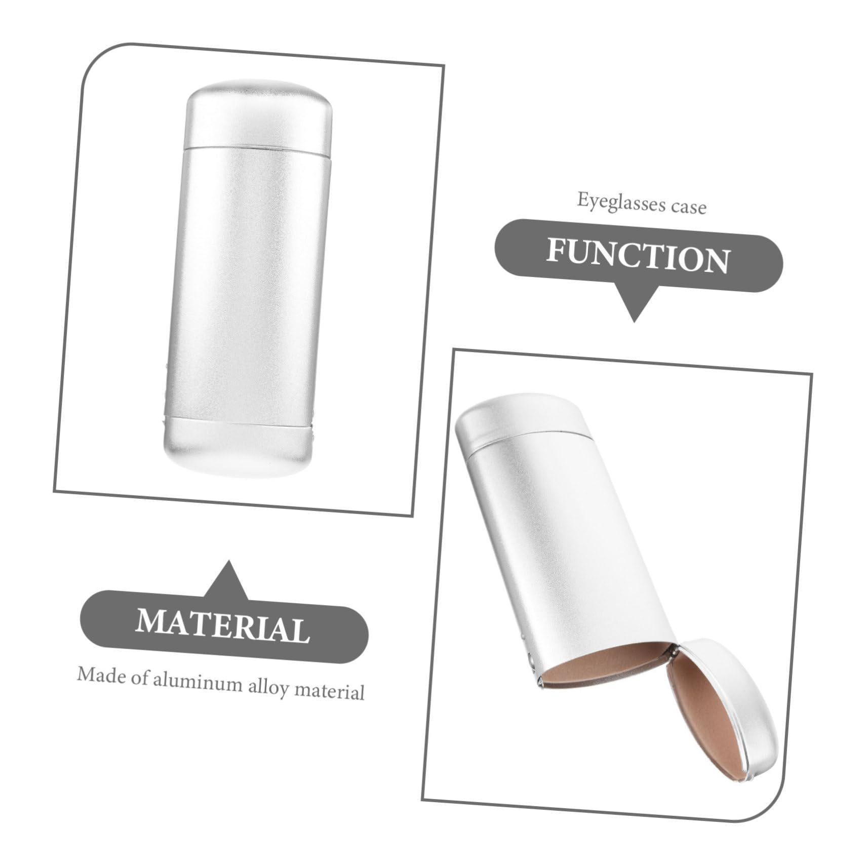 FRCOLOR Estuche De Aluminio Para Gafas Caso De Anteojos De Viaje Protector Titular De Gafas Lentes Estuche Para Anteojos Gafas De Sol Silver Aleación De Aluminio