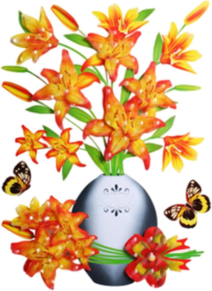 GUANGLU DIY Plant Vase 3D Stereo Stickers Self Adhesive