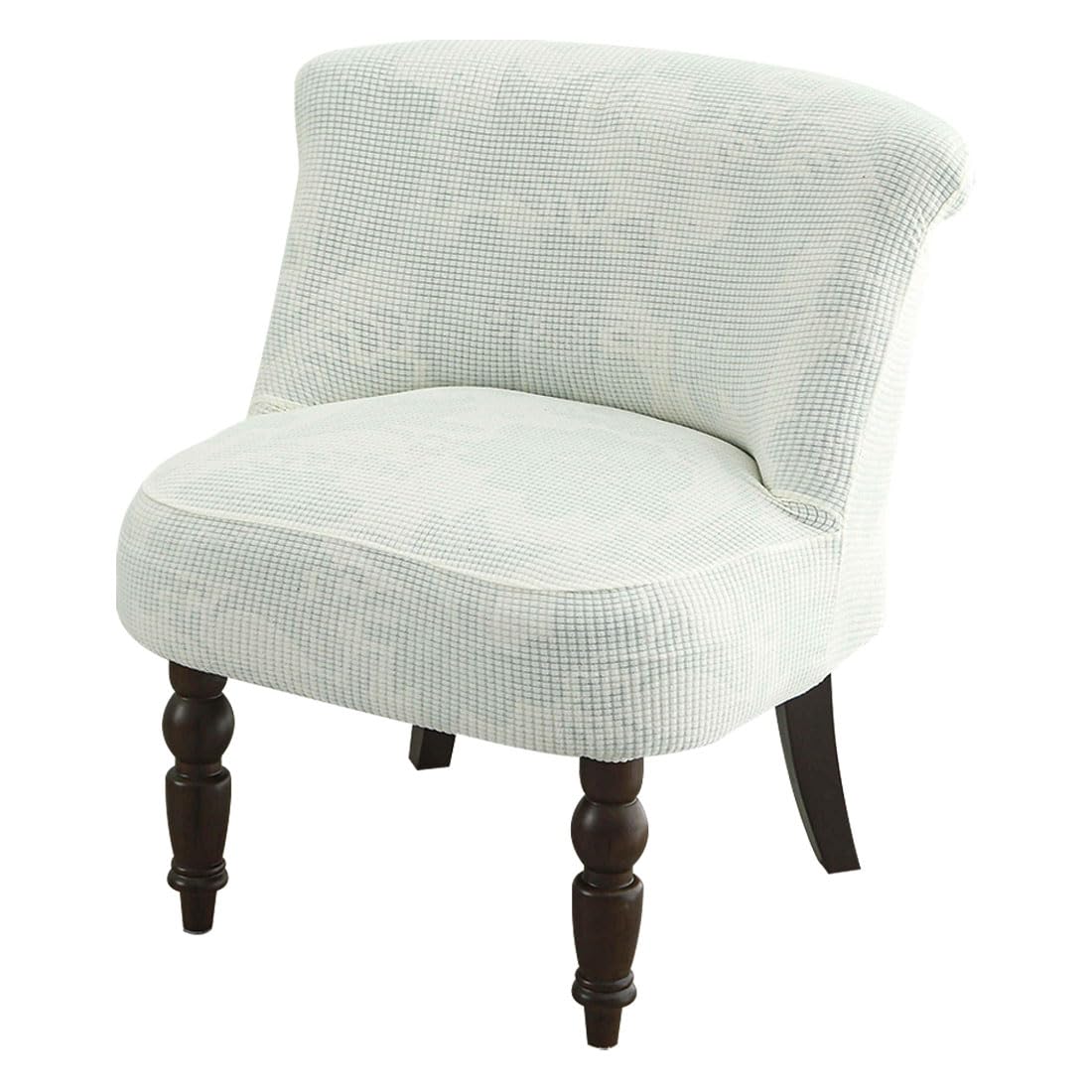 Stretch Armless Accent Chair Cover Jacquard Chair Slipcover Modern Armless Chair Protector for Living Room Makeup Office Bedroom, 1PC, White