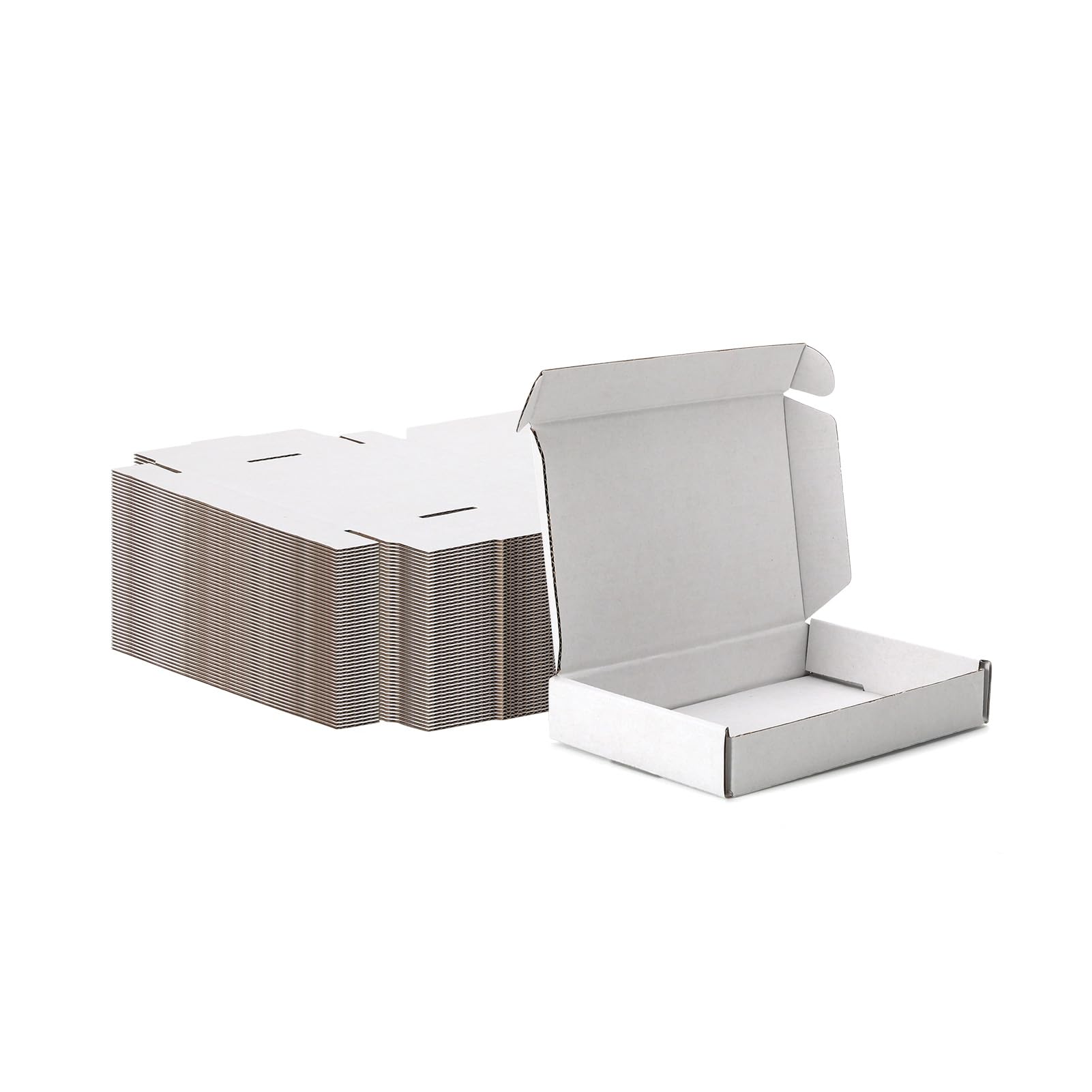 MEBRUDY 6x4x1 Inches Shipping Boxes Pack of 50, Small Corrugated Cardboard Box for Mailing Mailer Packing, White