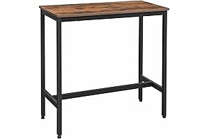 39" Industrial Style Bar Table for Kitchen and Home (Narrow & Long)
