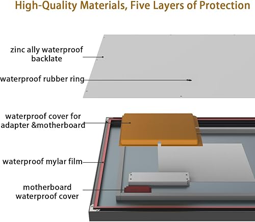 Miniatura 2 de KCROEVUW Espejo de longitud completa con botón táctil inteligente, espejo de tocador con luz LED de 40 x 24 pulgadas, espejo grande de tocador de