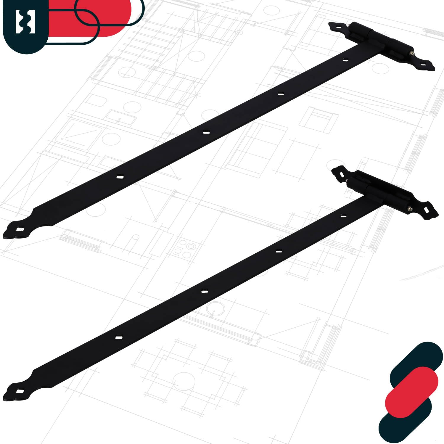 KOTARBAU® Bisagra de Carga de 800 mm, 2 Unidades, Placa de 255 mm, Rodamiento de Bolas, Para Puerta de Jardín