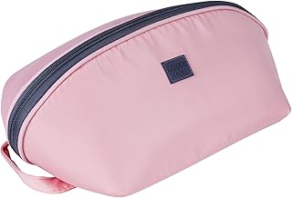 KROYWEN Women Travel Bra Underwear Lingerie Organizer, Cosmetic Makeup Toiletry Bag with Multi-Pockets, Waterproof Cube Large Capacity Bag (Pink)