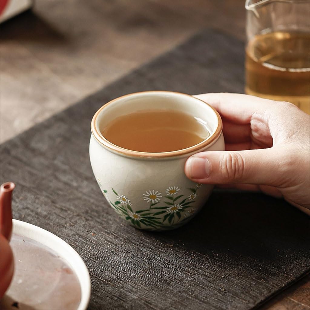 Tazas de té Pequeñas Taza de té estilo chino for estudio ocio, taza cerámica Personal, juego Kung Fu, tazón Taza de té de Kungfu