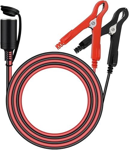 Miniatura 1 de WFPOWER Enchufe de cable de extensión de 12 V24 V con abrazadera de batería, clips de cocodrilo de batería de 16 AWG, abrazadera de clip a enchufe